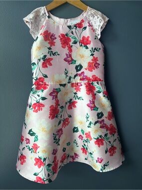 Children’s Place girls dress floral pink size 10 formal dress like new